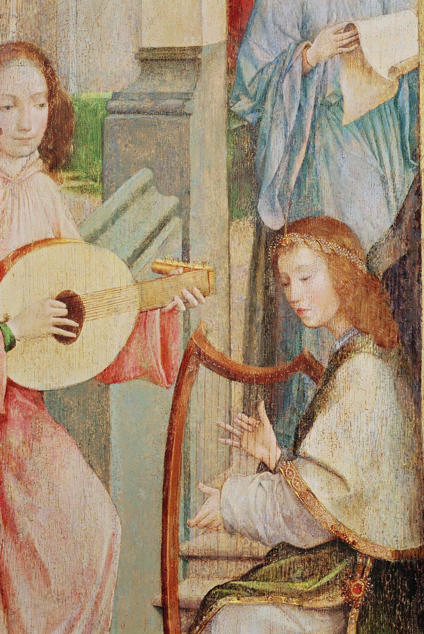 Zwiastowanie, fragment dwóch aniołów grających na instrumentach (patrz także 65889) autorstwa Taborda Vlame Frey, Carlos