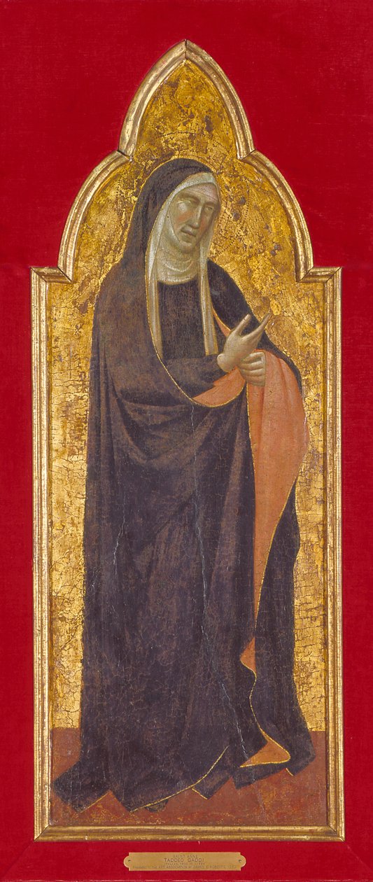 Mourning Virgin (tempera i złoto na drewnie) autorstwa Taddeo Gaddi