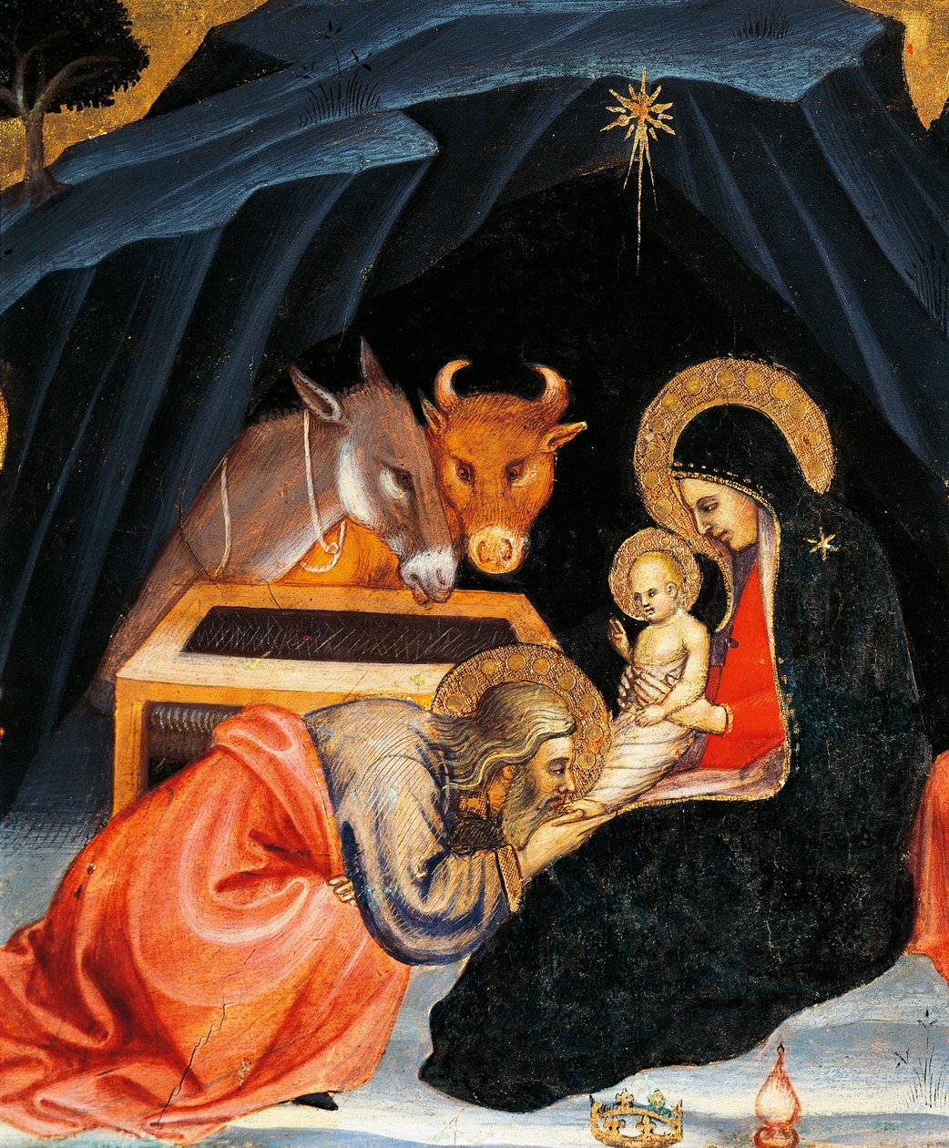 Pokłon Trzech Króli (fragment) autorstwa Taddeo di Bartolo