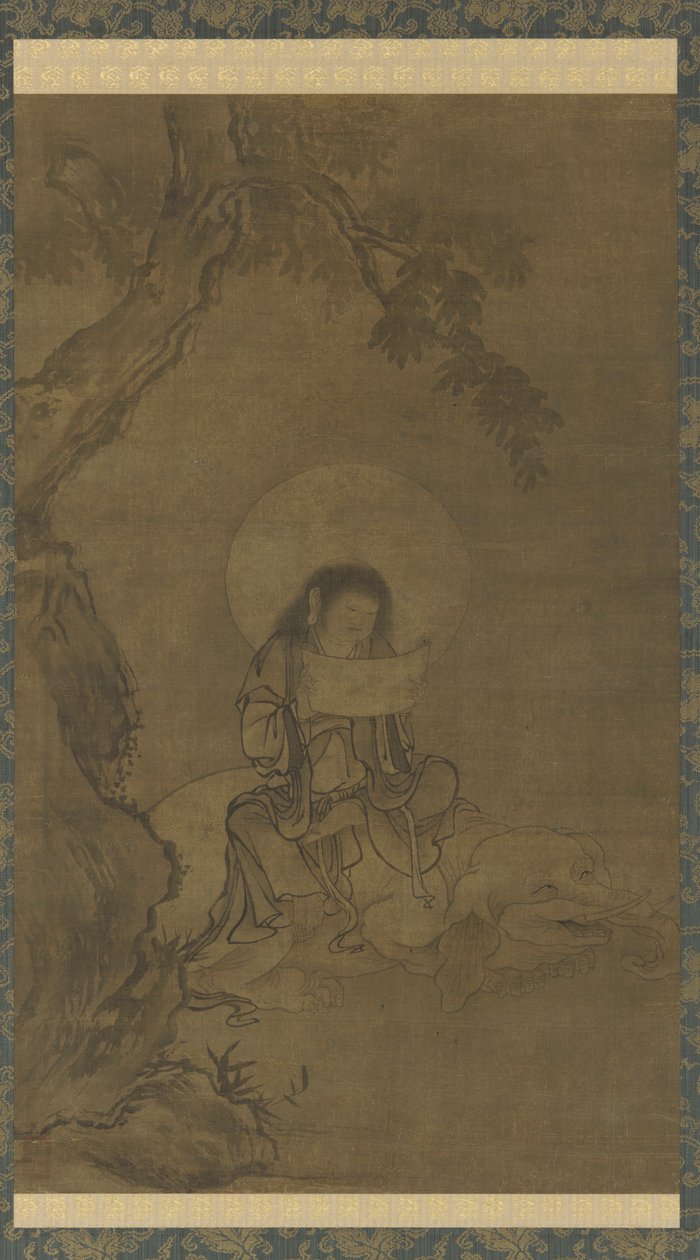 Fugen, okres Muromachi (atrament i kolor na jedwabiu) autorstwa Takuma Eiga