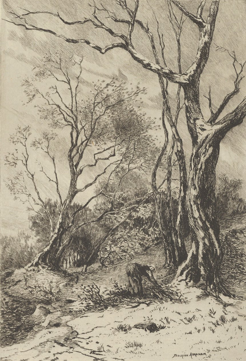 En Hiver., XIX wiek. autorstwa Tancrède Abraham