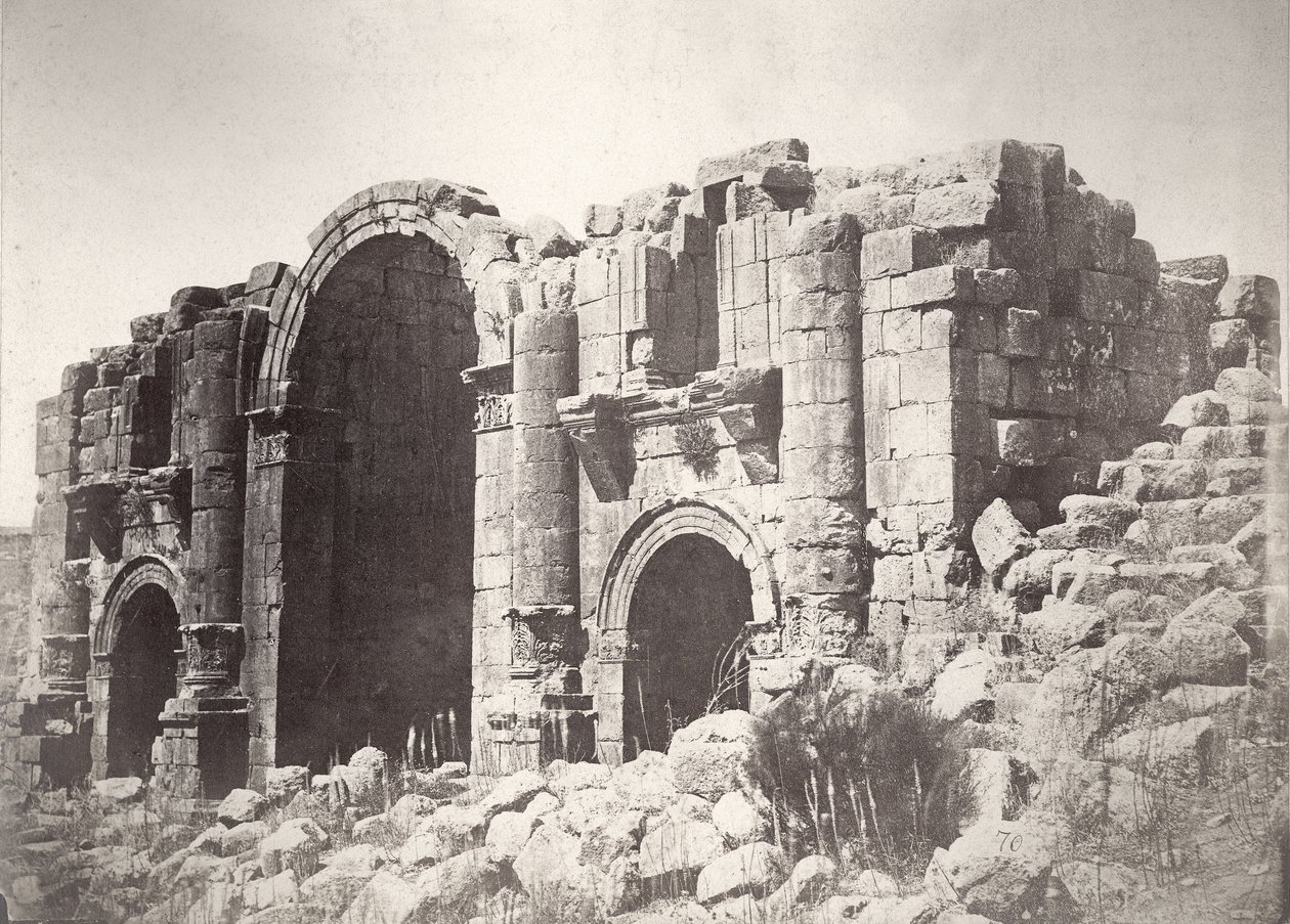 Łuk triumfalny w Jerash, od południa, 1875 autorstwa Tancrede Dumas