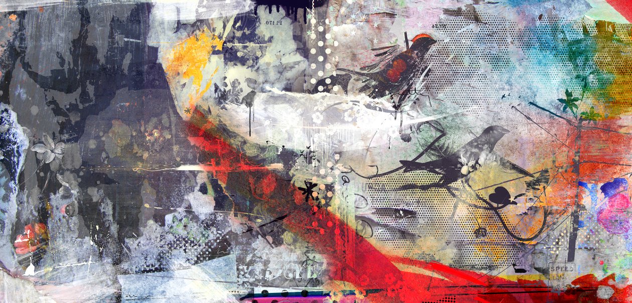 Pretty Birdy, 2015 (media mieszane na płótnie) autorstwa Teis Albers