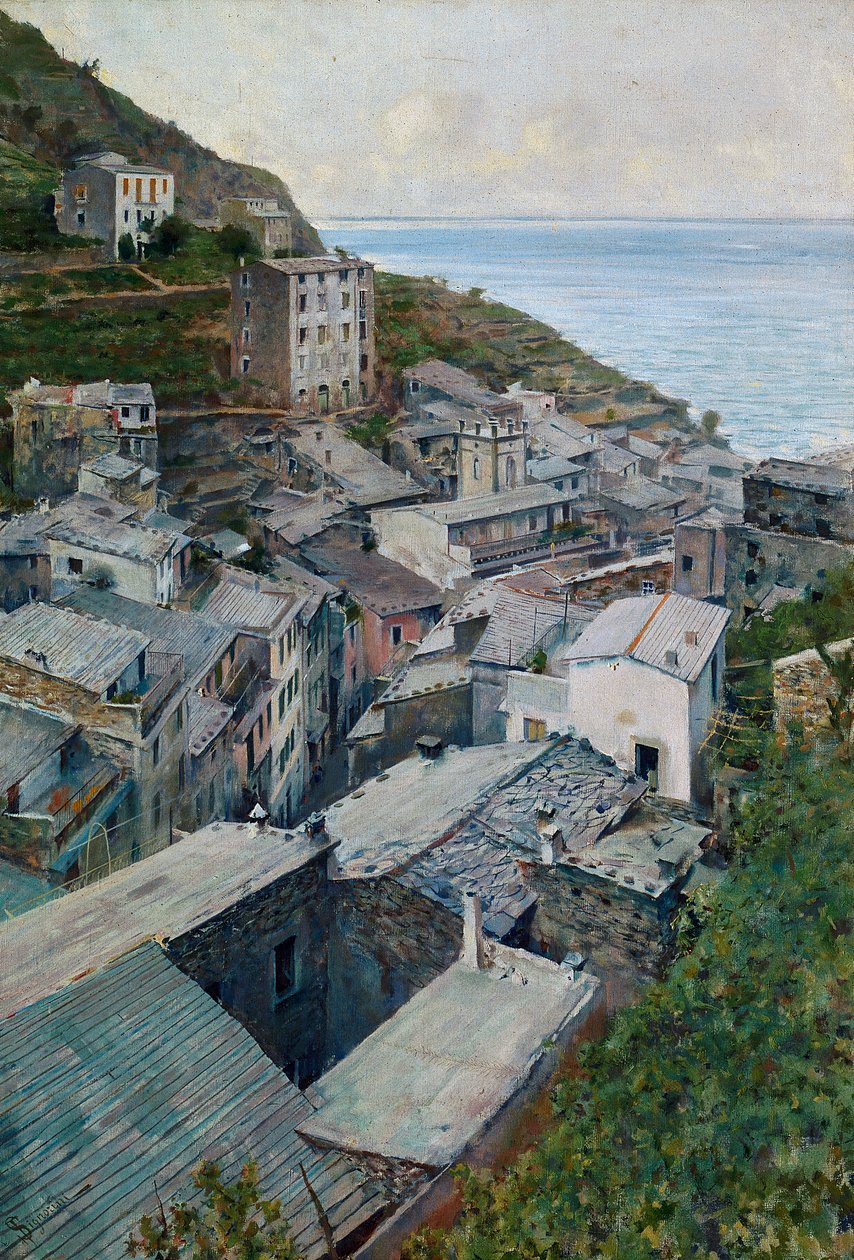 Dachy w Riomaggiore autorstwa Telemaco Signorini