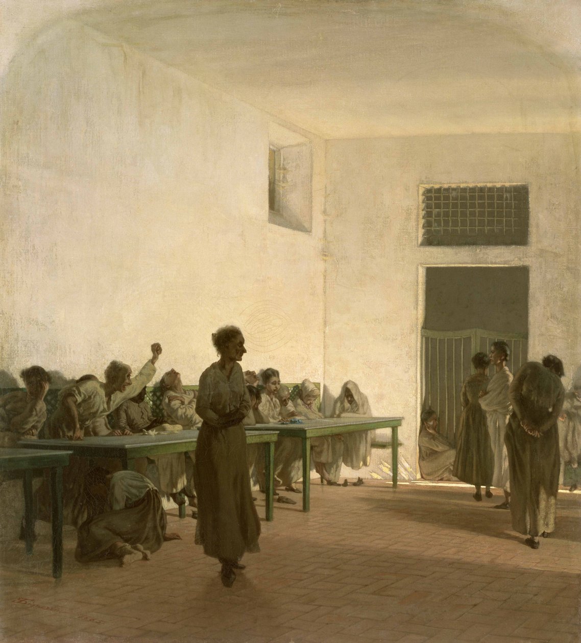 Dom wariatów, 1865 autorstwa Telemaco Signorini