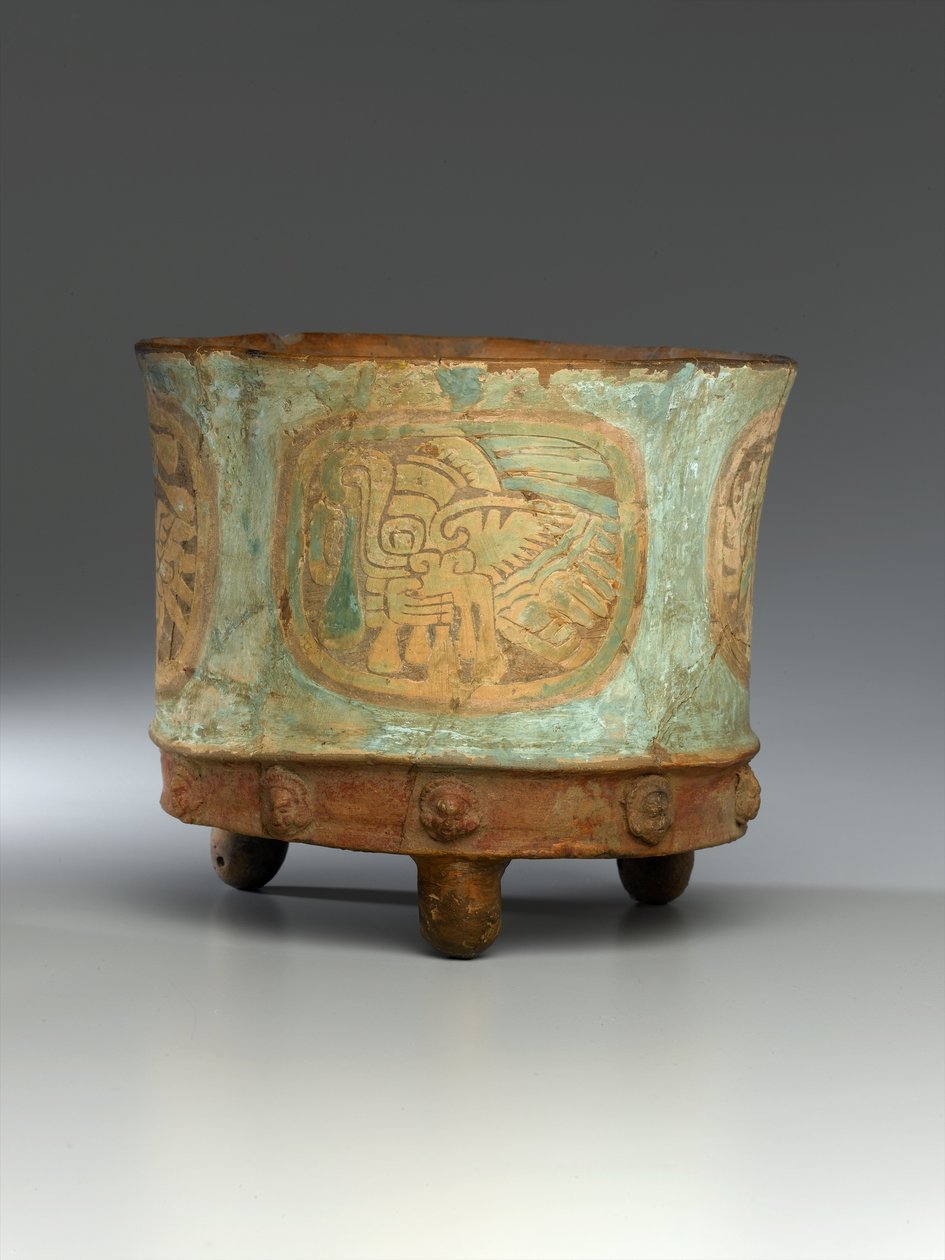 Słoik na trójnóg, ok.800 (glina) (patrz również 278901-278902 i 278904) autorstwa Teotihuacan