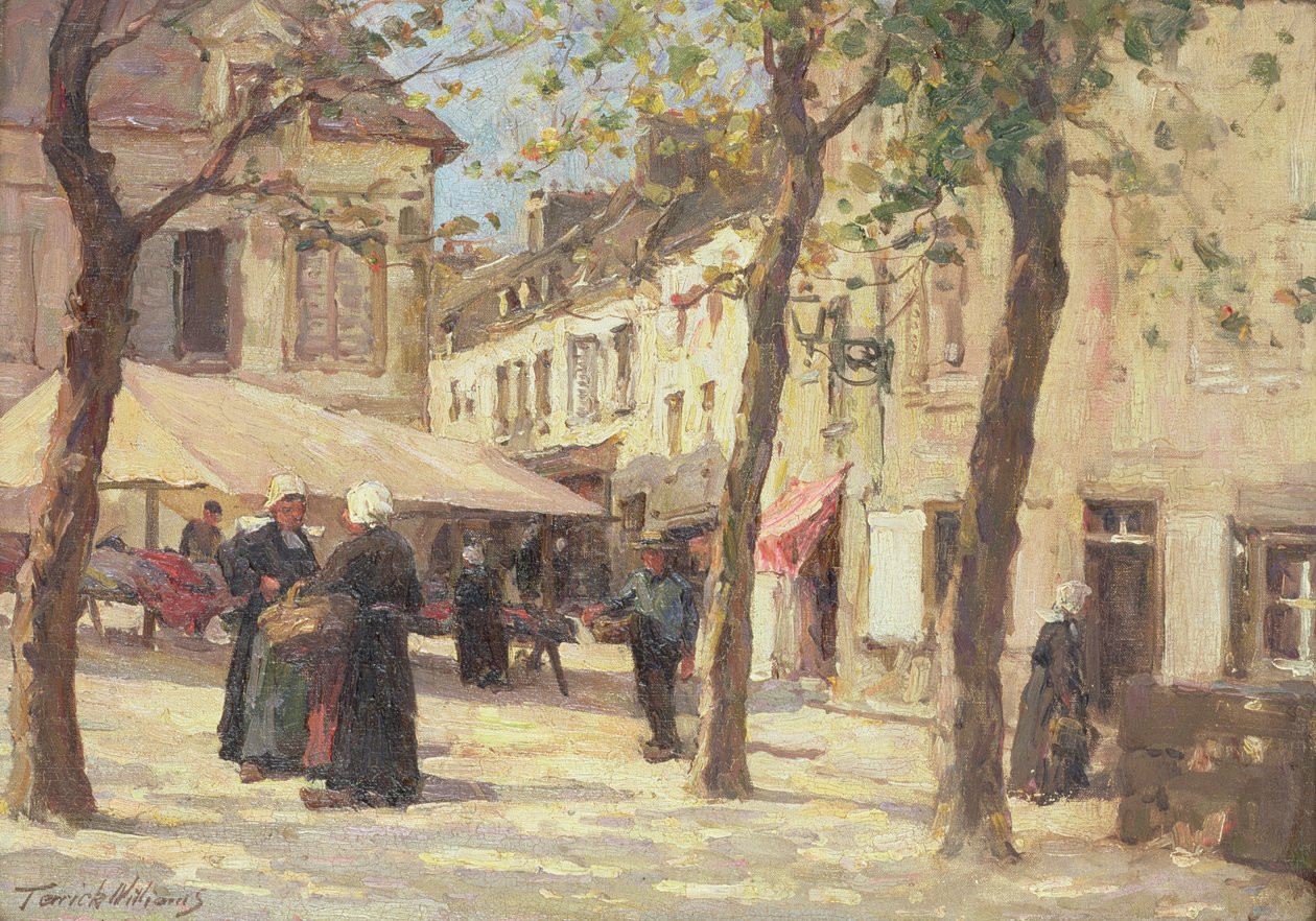 Rynek, Quimperle, Bretania autorstwa Terrick Williams