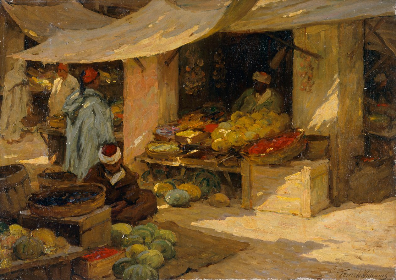 „Targ owocowy, Tanger”, 1880-1936 autorstwa Terrick Williams