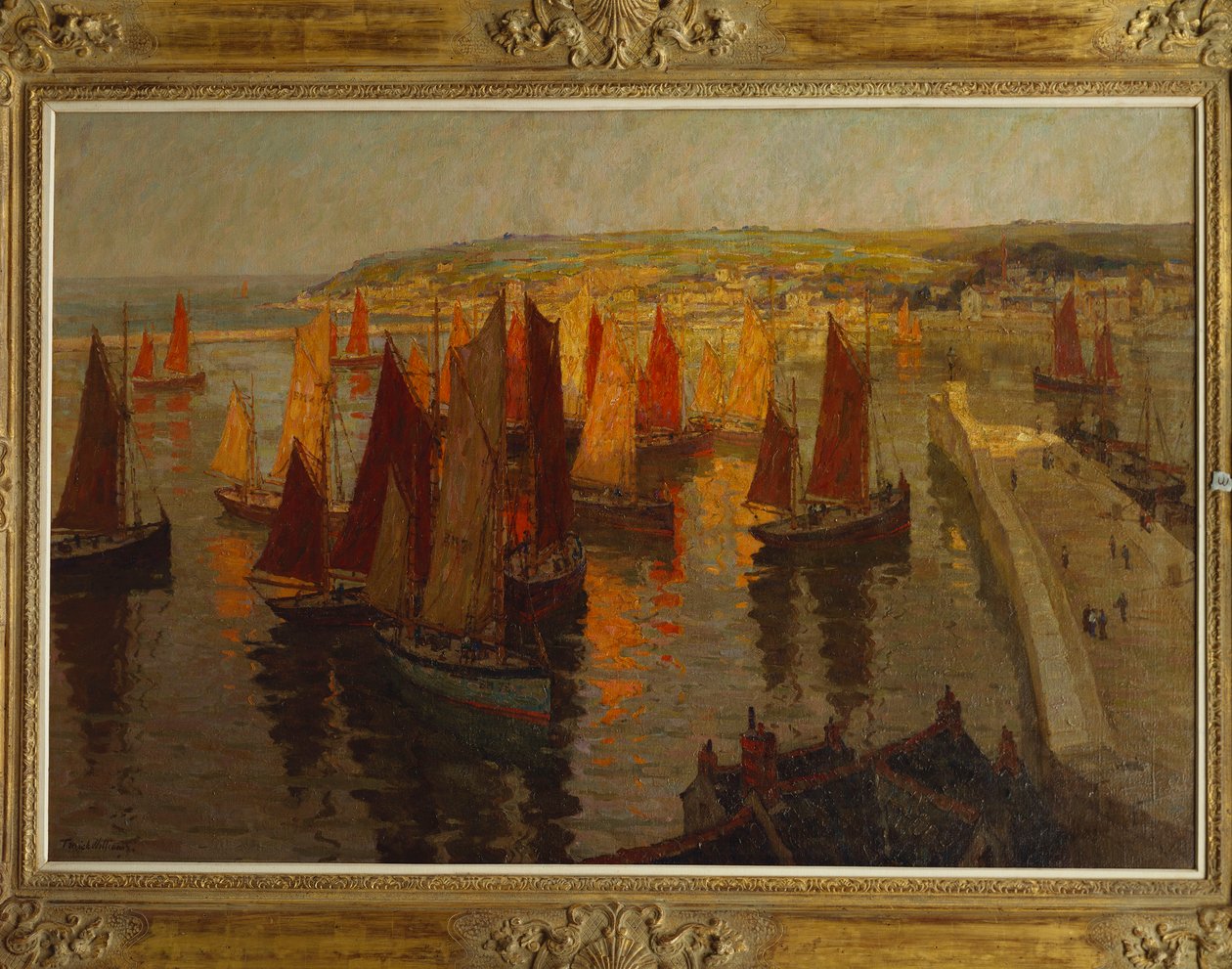 Czerwony i złoty, Brixham autorstwa Terrick Williams