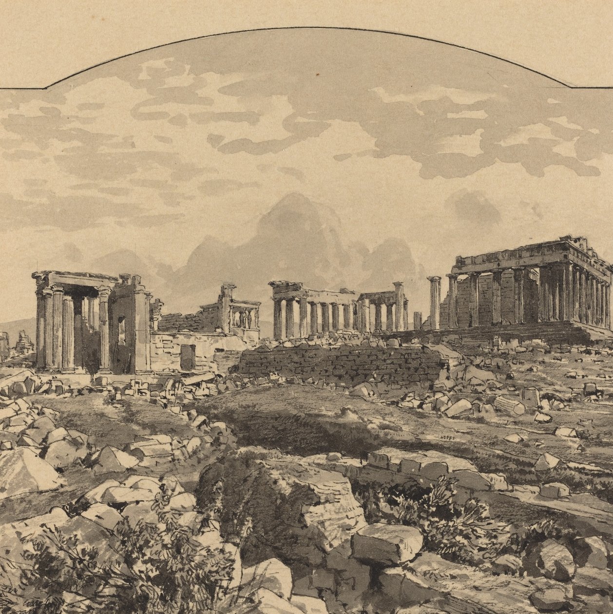 Partenon od wschodu, 1890 r. autorstwa Themistocles von Eckenbrecher