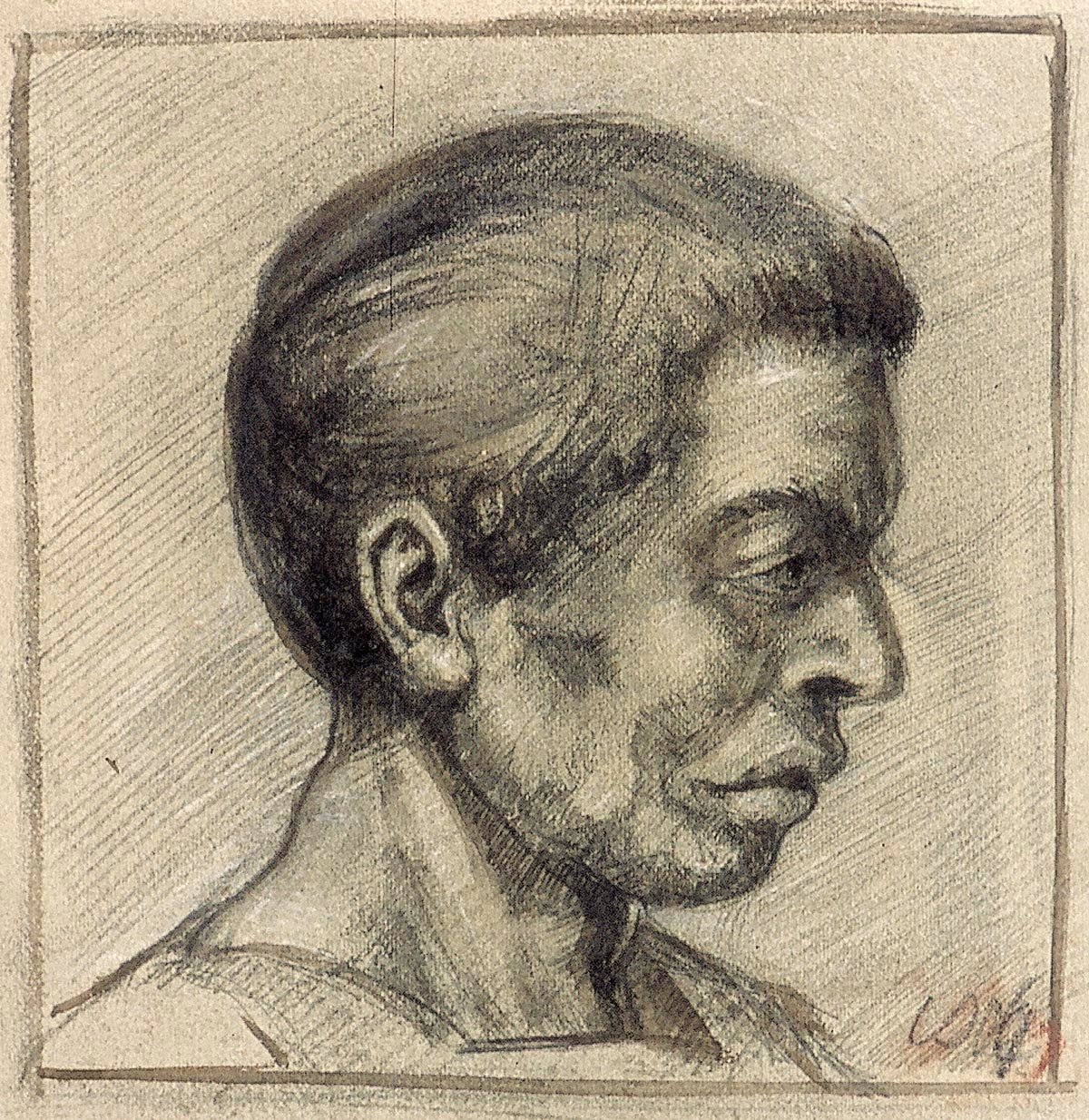 Portret mężczyzny w profilu autorstwa Theo van Doesburg