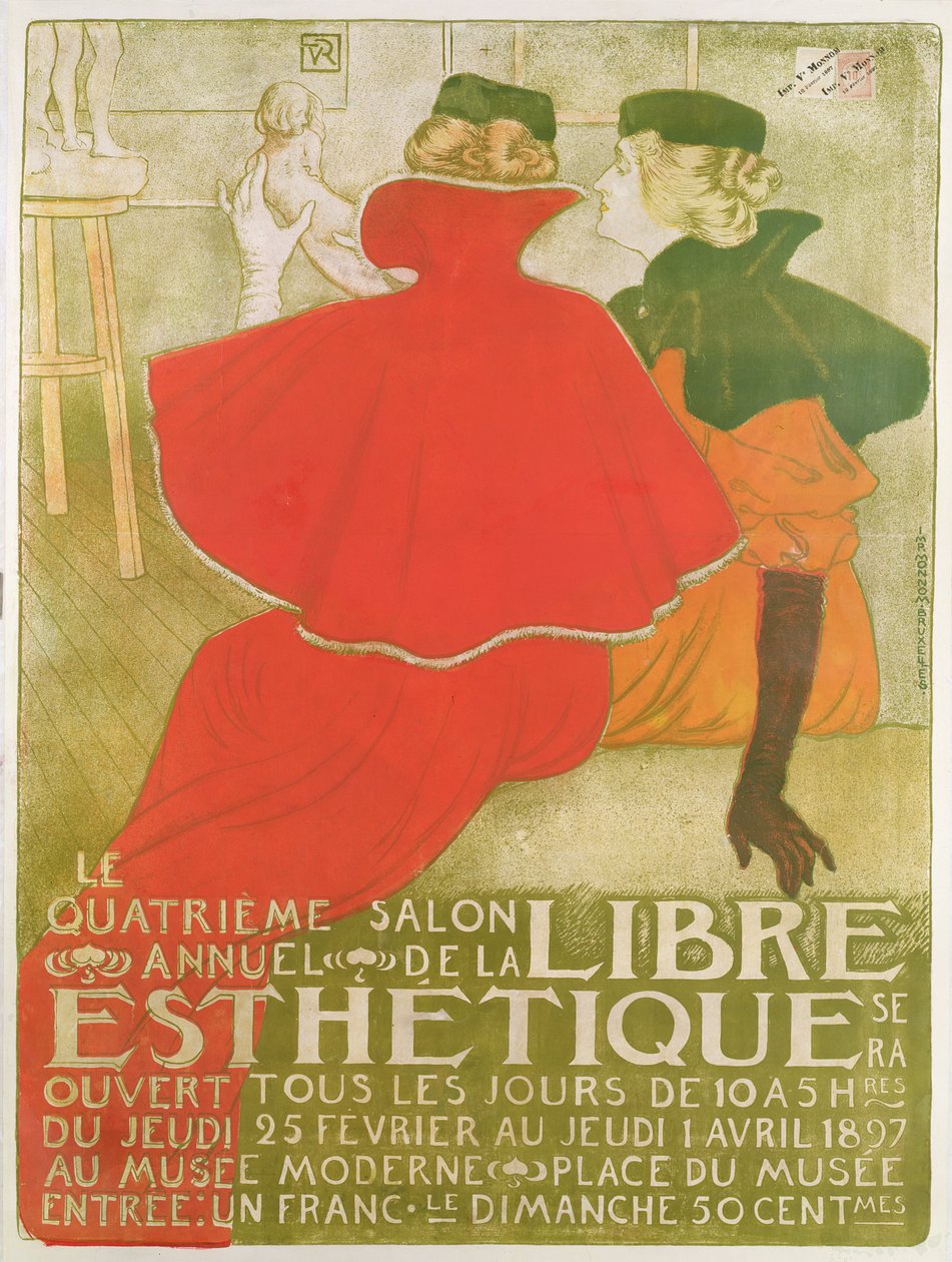 Plakat reklamujący „Czwarty doroczny Salon de la Libre Esthetique”, 1897 autorstwa Théo van Rysselberghe