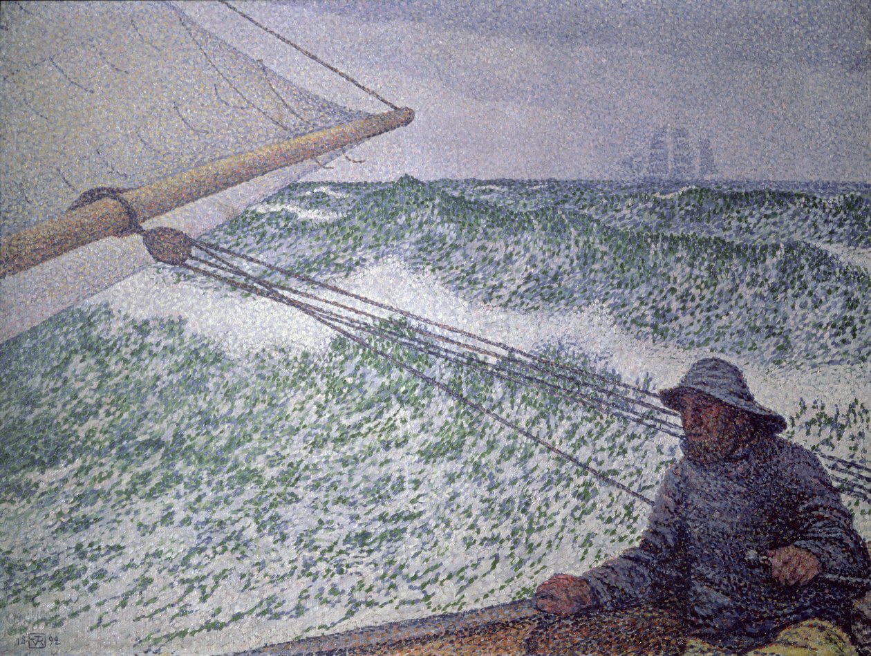 Człowiek u steru, 1892 autorstwa Théo van Rysselberghe