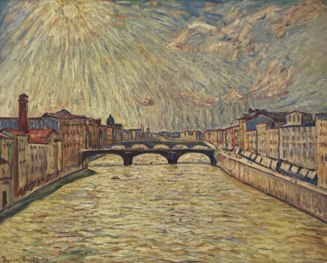 Most Arno we Florencji I autorstwa Theo von Brockhusen