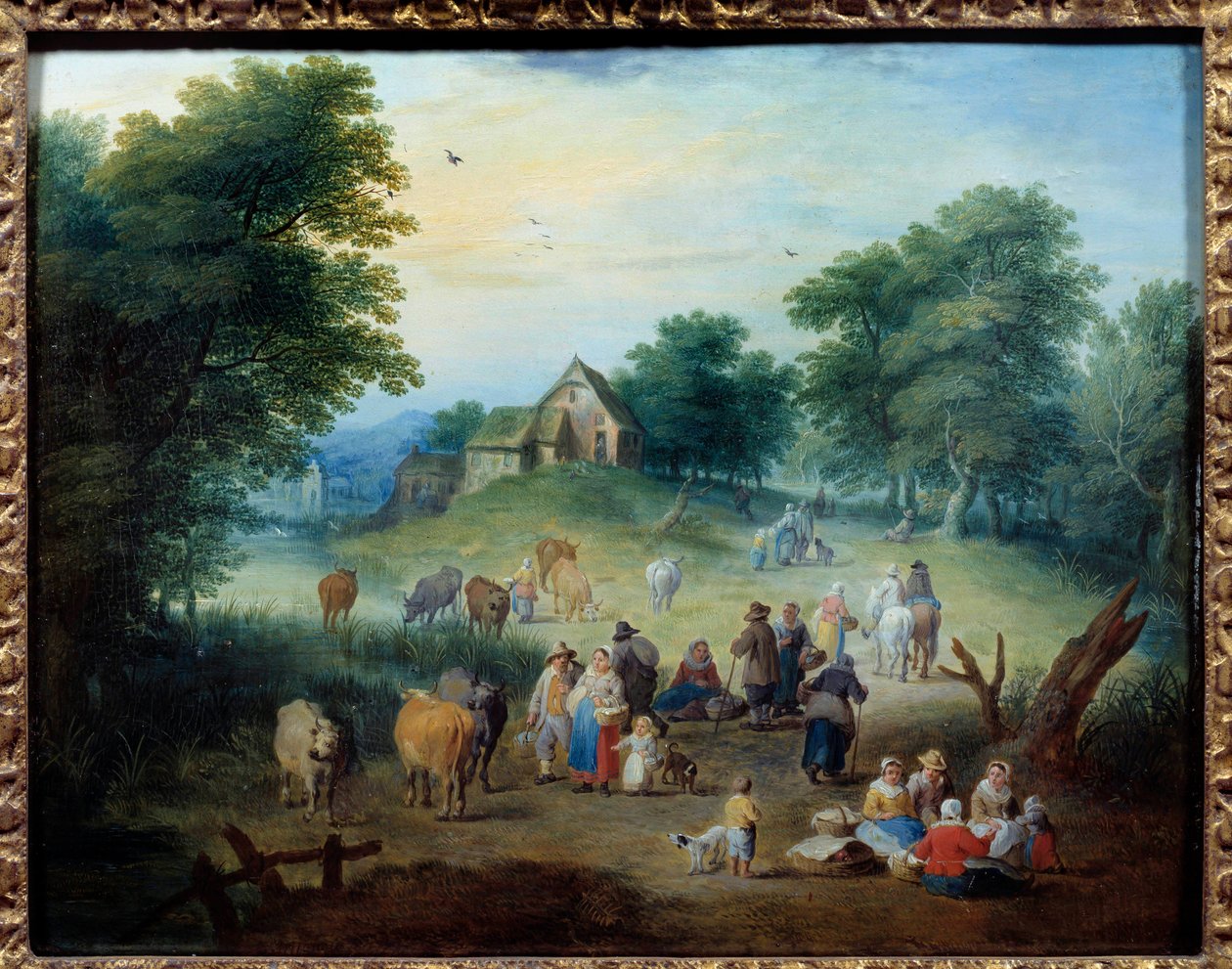Scena wiejska. Obraz Theobald Michau (1676-1765) autorstwa Theobald Michau