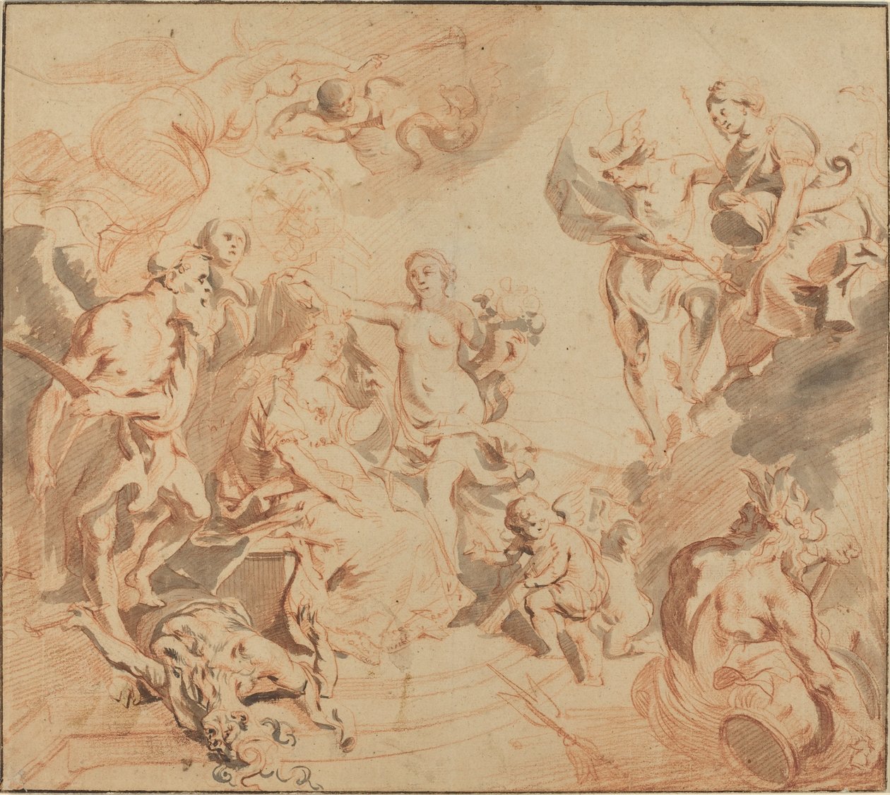 Antwerpia Błogosławiona Obfitością autorstwa Theodoor van Thulden