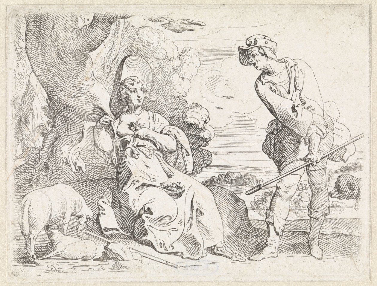 Pasterz i pasterka autorstwa Theodoor van Thulden