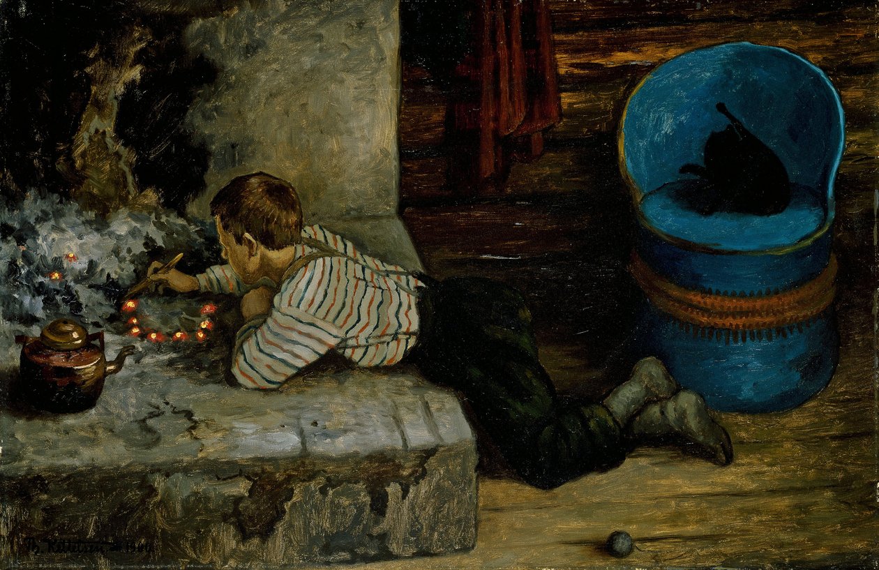 Ash Lad wbijający się w popiół autorstwa Theodor Kittelsen