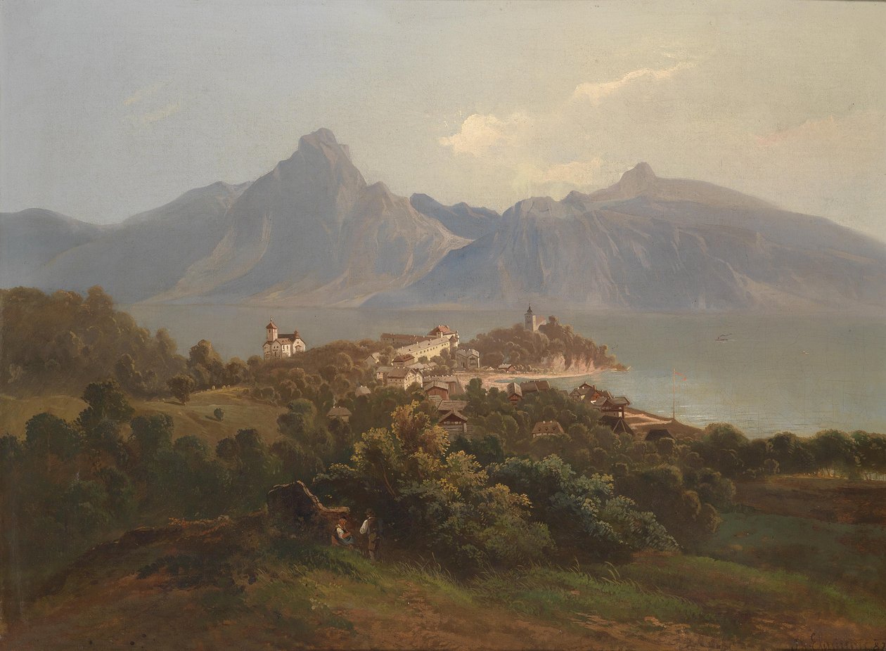 Widok na Traunkirchen autorstwa Theodor von Ehrmanns  