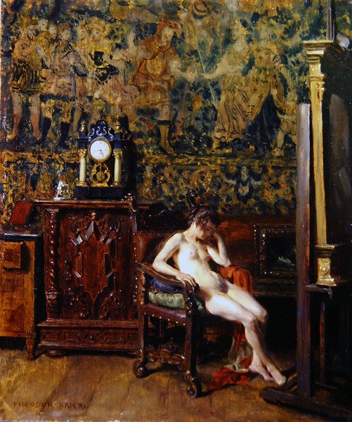Model (olej na panelu) autorstwa Theodor Baierl