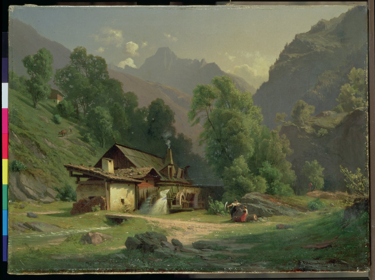 Dom kowala w dolinie, 1857 autorstwa Theodor Blatterbauer