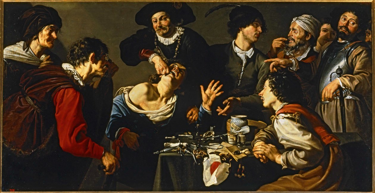 Szarlatański dentysta ... (obraz na płótnie) autorstwa Theodor Rombouts