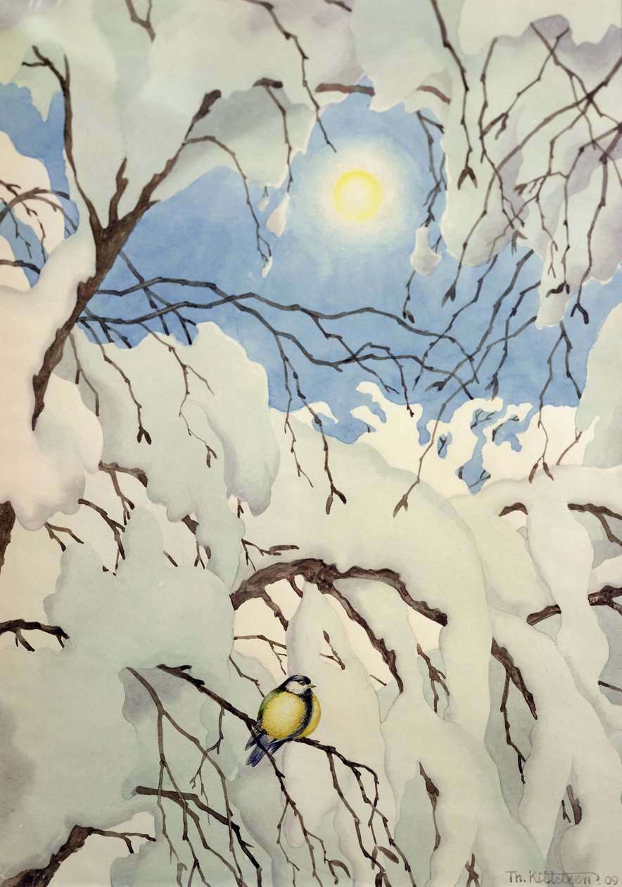 wielka sikora autorstwa Theodor Kittelsen