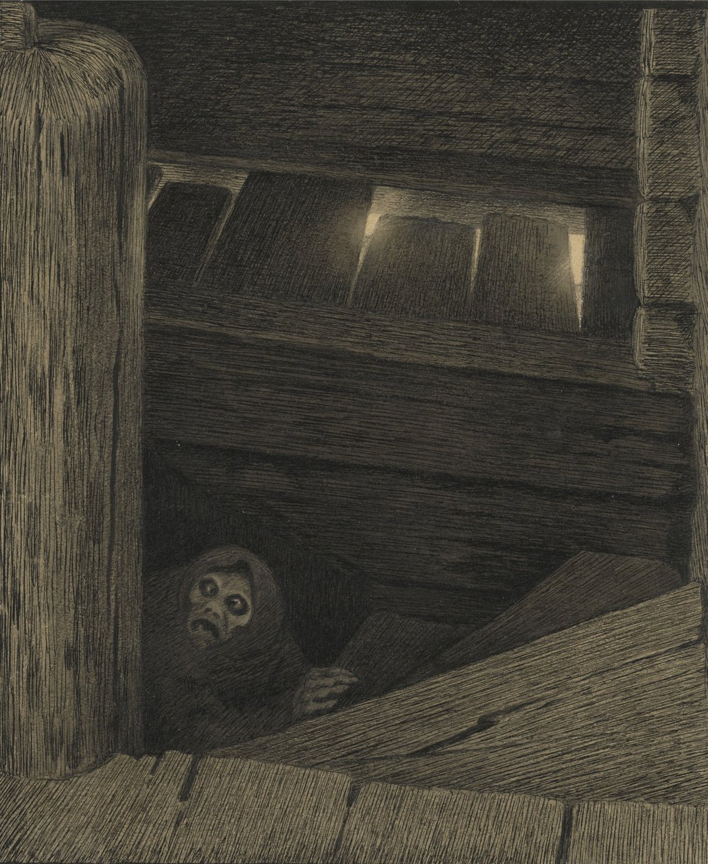 Pesta na schodach autorstwa Theodor Kittelsen