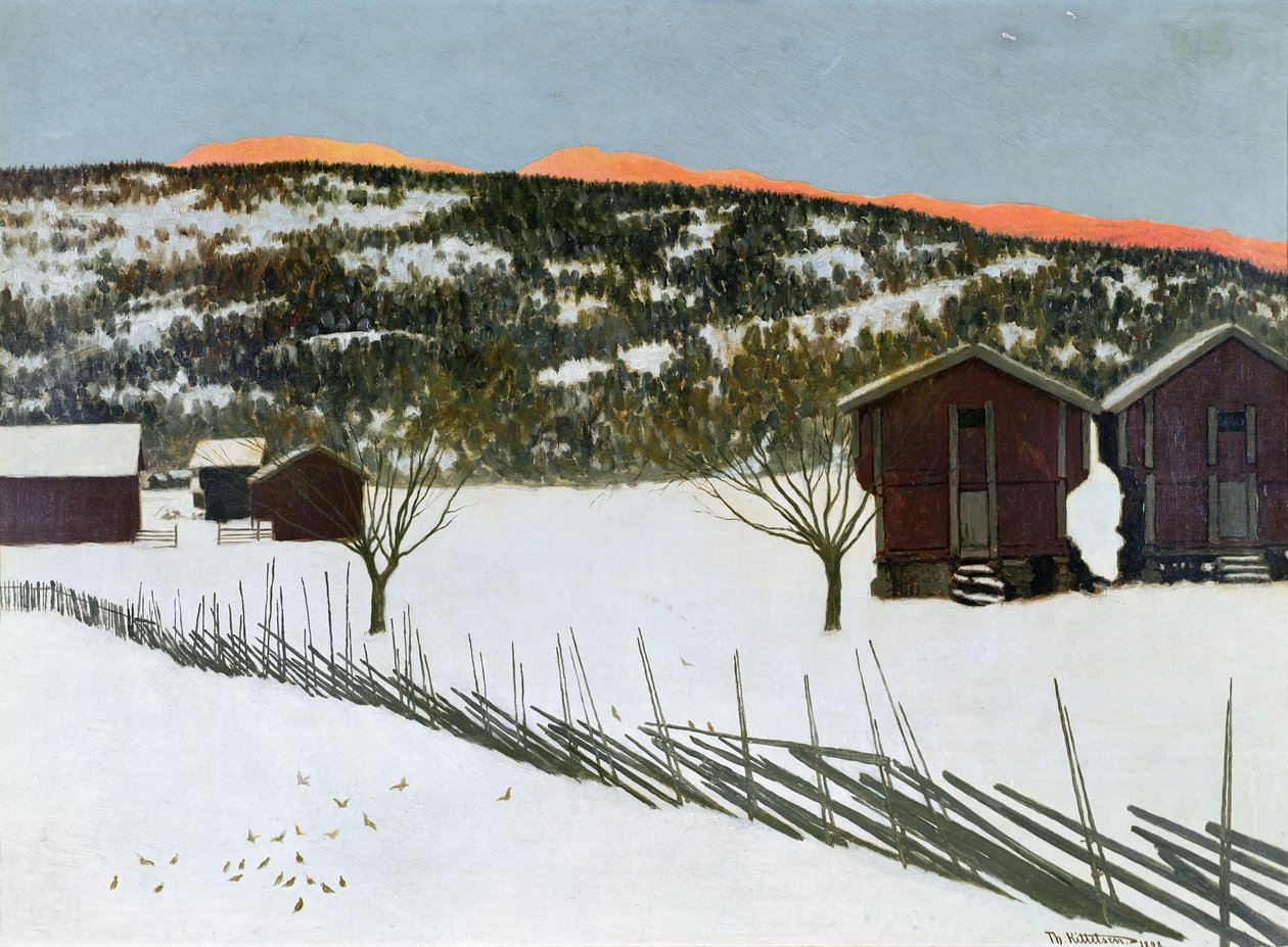 Zimowy poranek autorstwa Theodor Kittelsen
