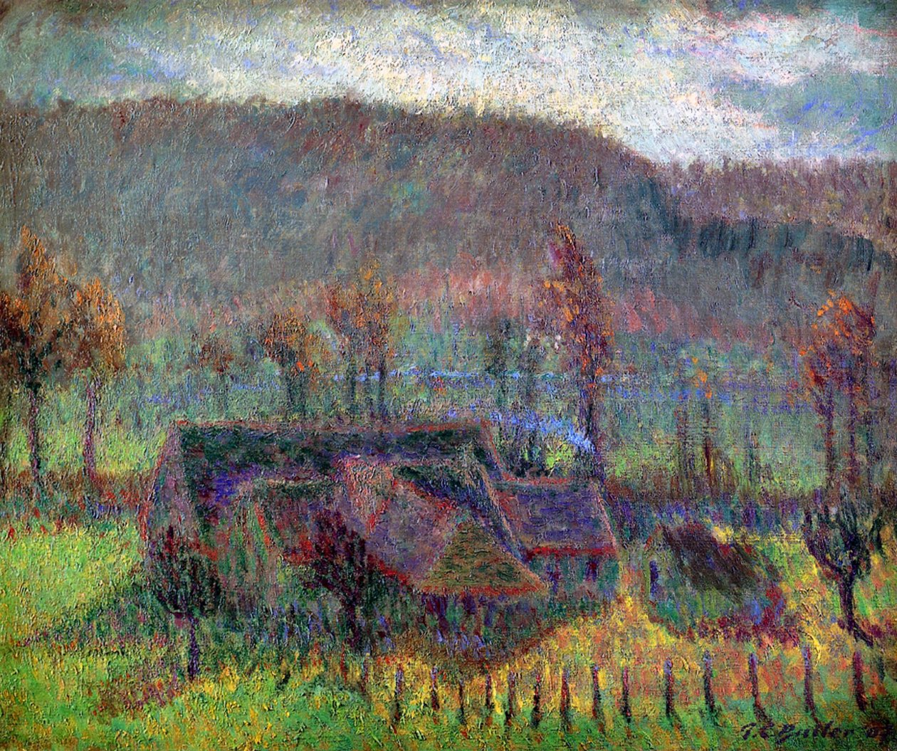 Domki w Giverny, ok.1907 autorstwa Theodore Earl Butler