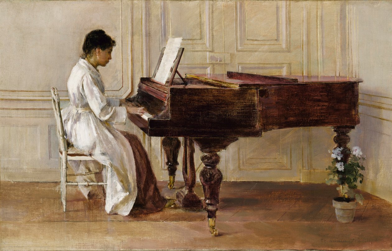 Przy fortepianie, 1887 autorstwa Theodore Robinson