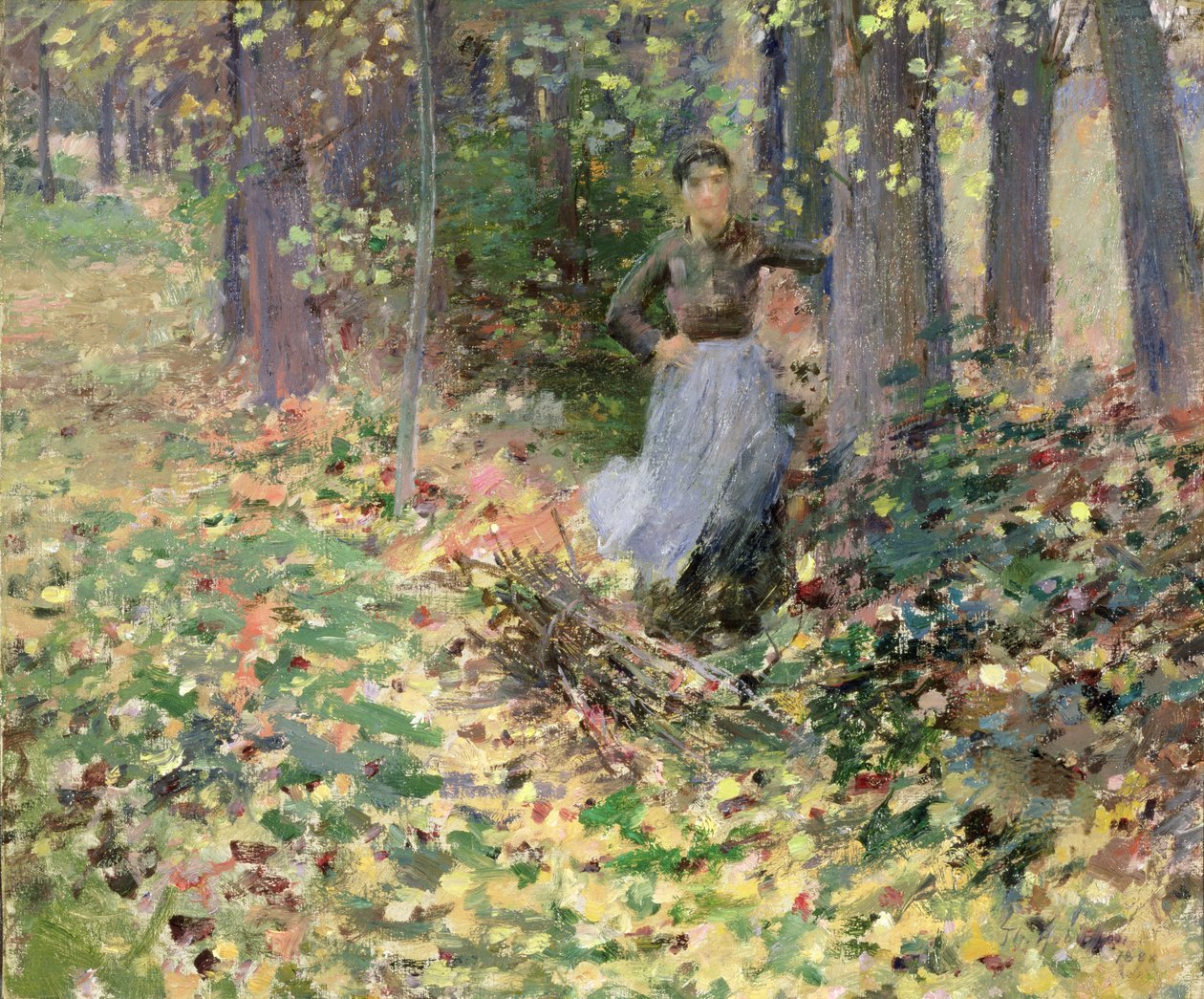 Jesienne słońce (w lesie) 1888 autorstwa Theodore Robinson
