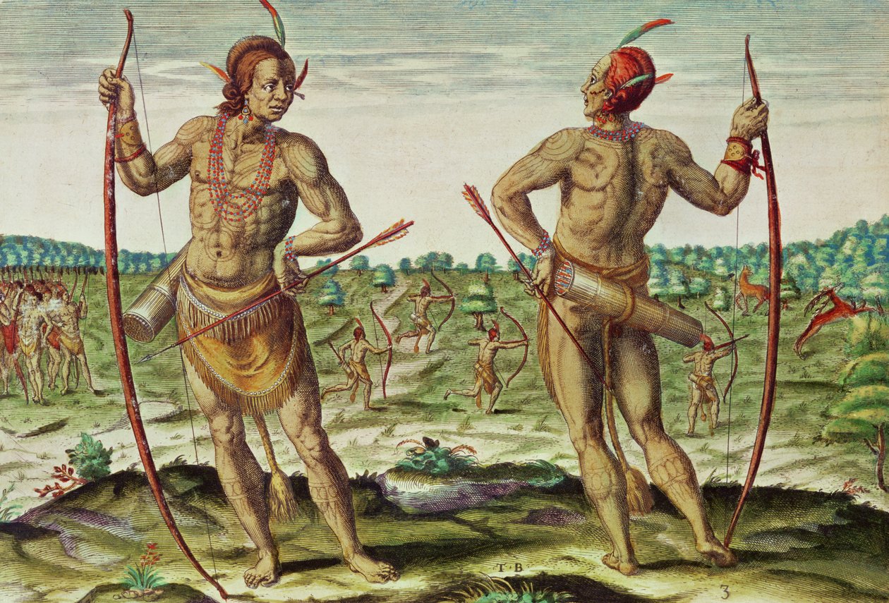 Mieszkańcy Wirginii, z "Admiranda Narratio...", opublikowane przez Theodore de Bry autorstwa Theodore de Bry