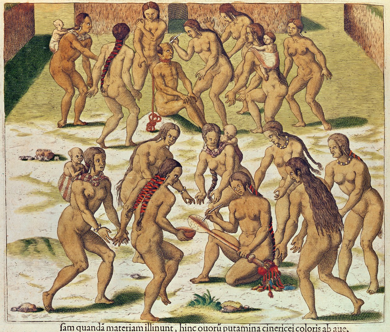 Americae Tertia Pars, jak wpadłem w ręce nieprzyjaciela (strona 346), 1562 (kolorowe grawerowanie) autorstwa Theodore de Bry