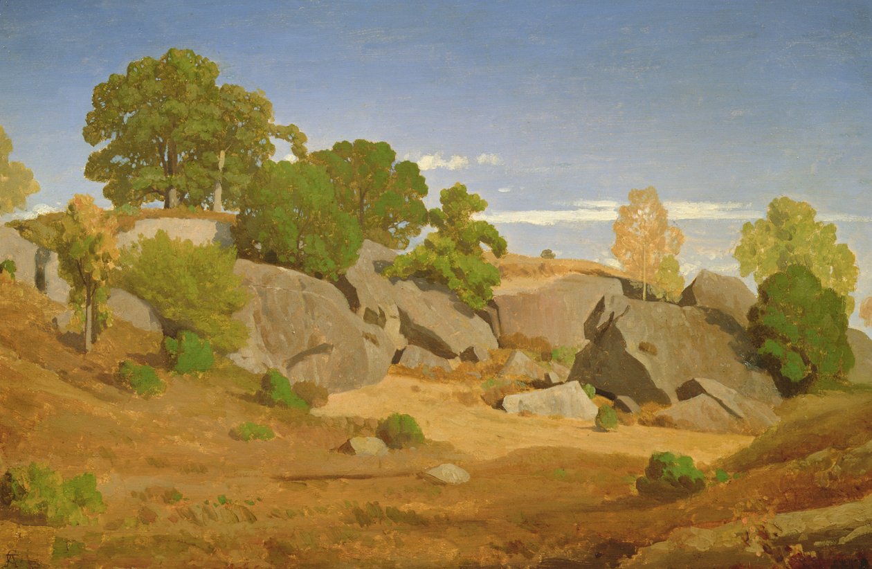 Skały w Fontainebleau autorstwa Theodore Caruelle d Aligny