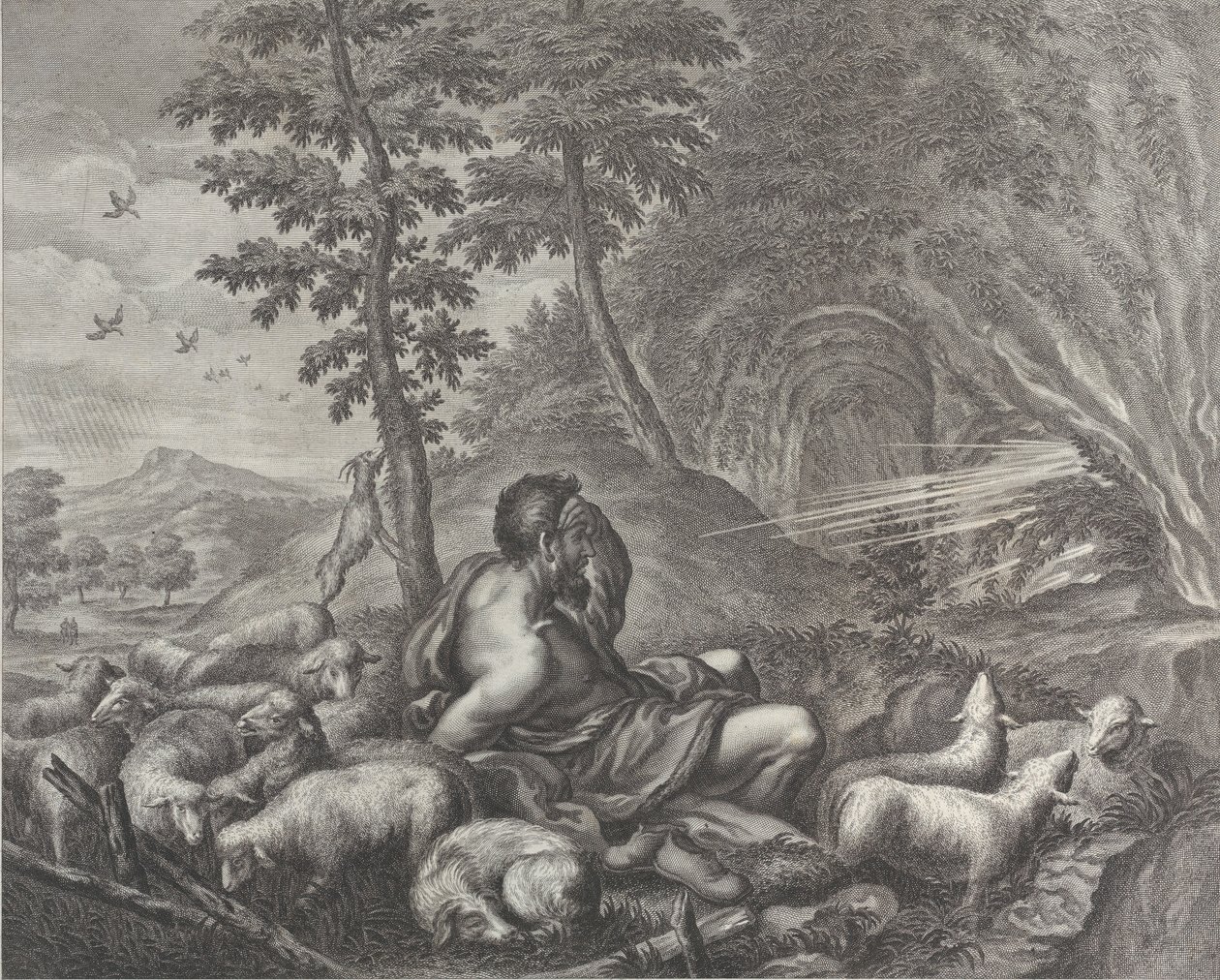 Jakub pilnujący stada Labana, 1613-24. autorstwa Theodore Cruger