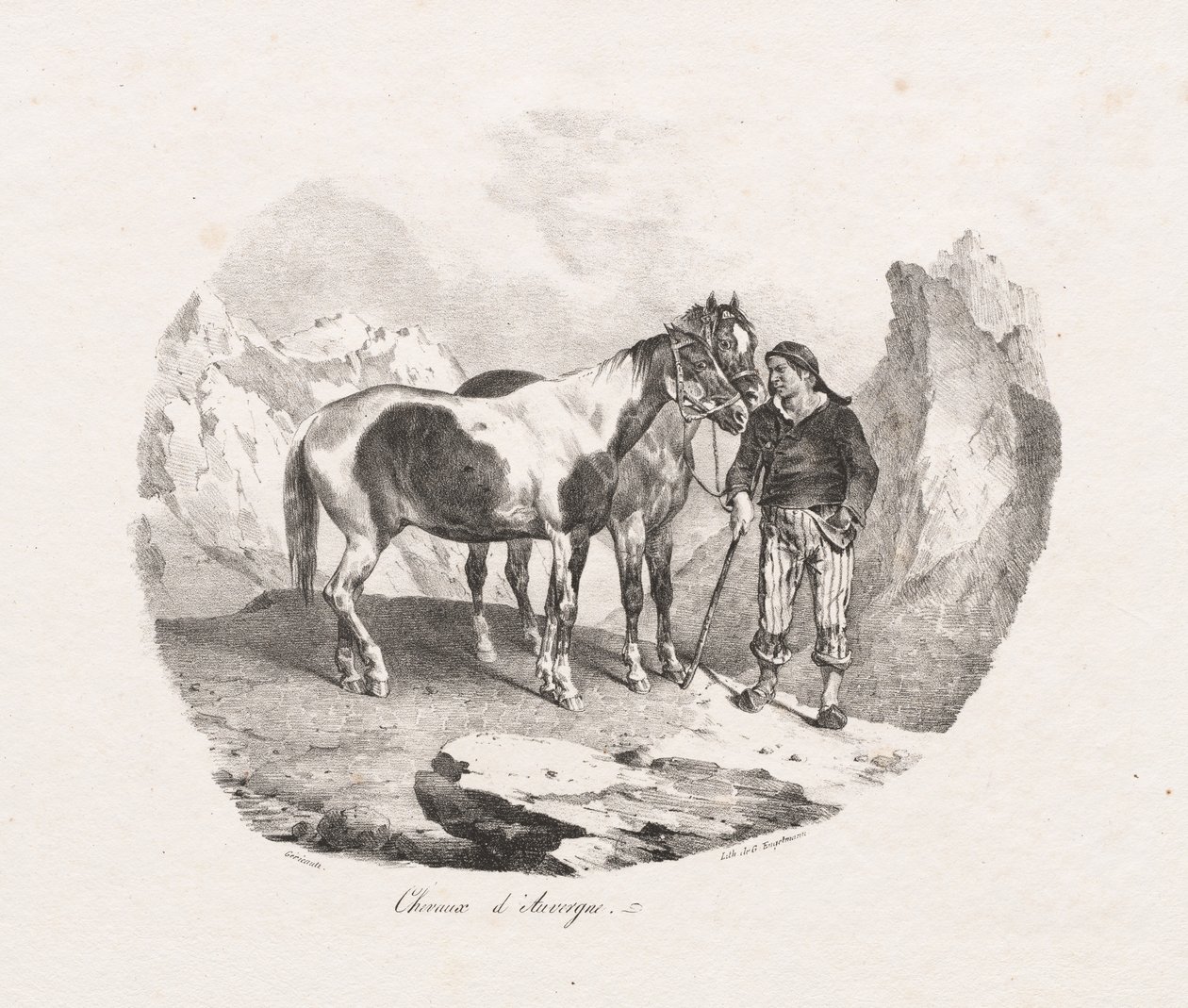 Konie Owernii, 1822. autorstwa Theodore Gericault