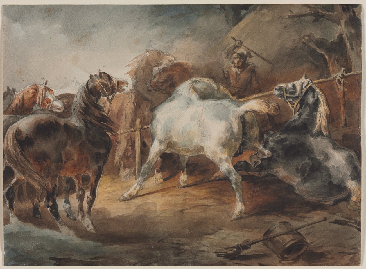 Konie bojowe, ok. 1930 r. 1820. autorstwa Theodore Gericault