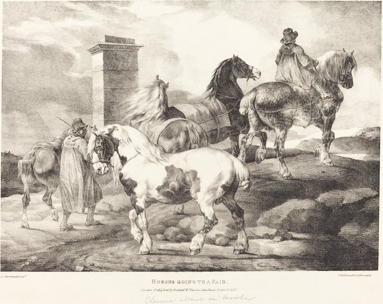Konie jadące na jarmark autorstwa Theodore Gericault