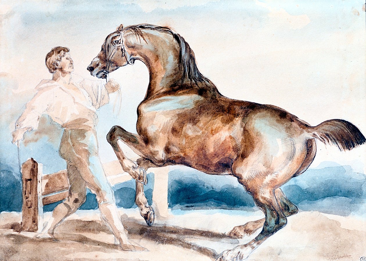 Le Dressage, początek XIX wieku. autorstwa Theodore Gericault