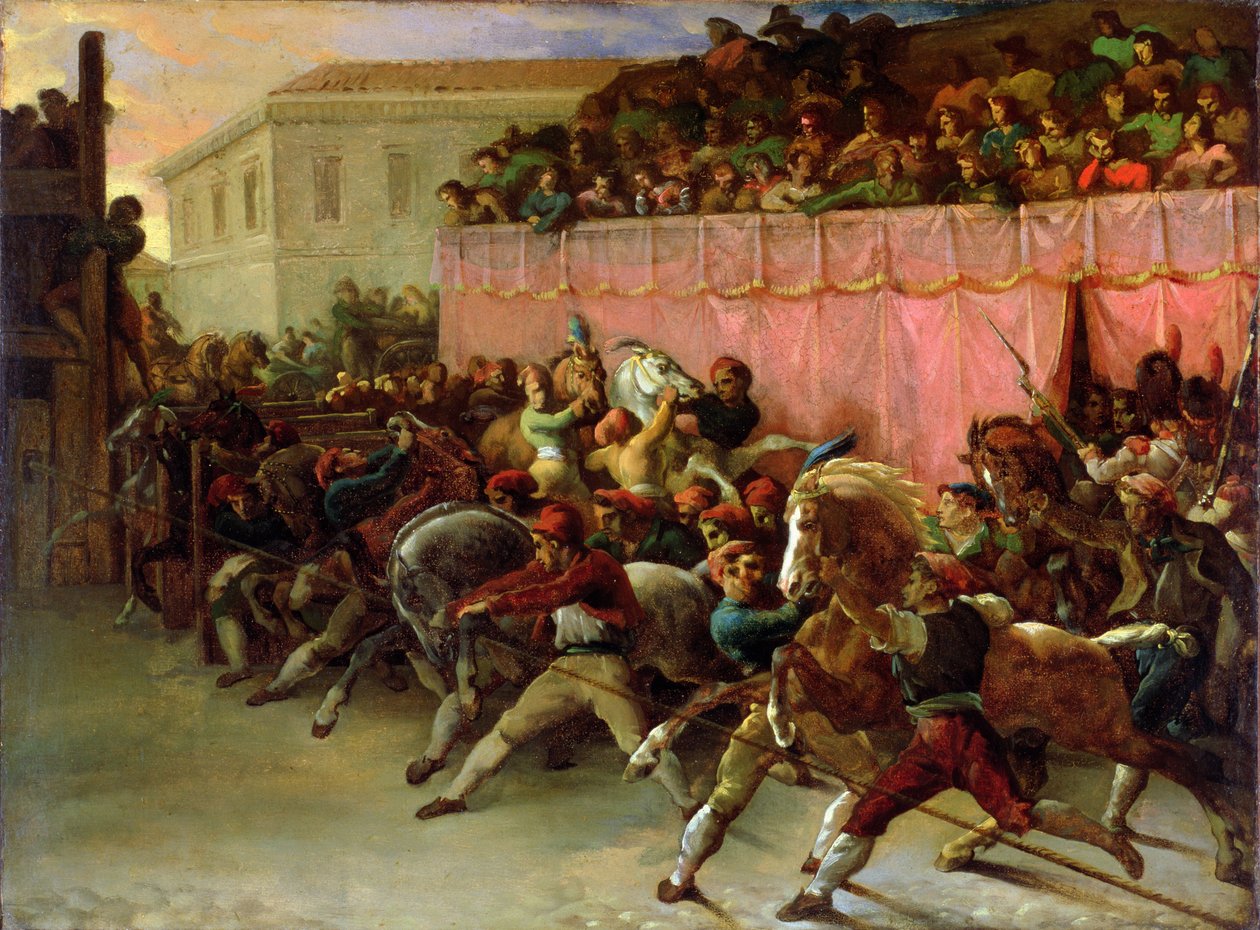 The Riderless Racers w Rzymie autorstwa Theodore Gericault