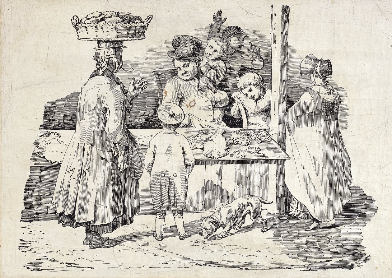 Sprzedawca śpiących ryb, autorstwa Theodore Gericault