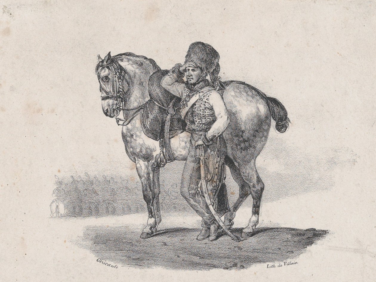 Trąba husarska, 1823. autorstwa Theodore Gericault