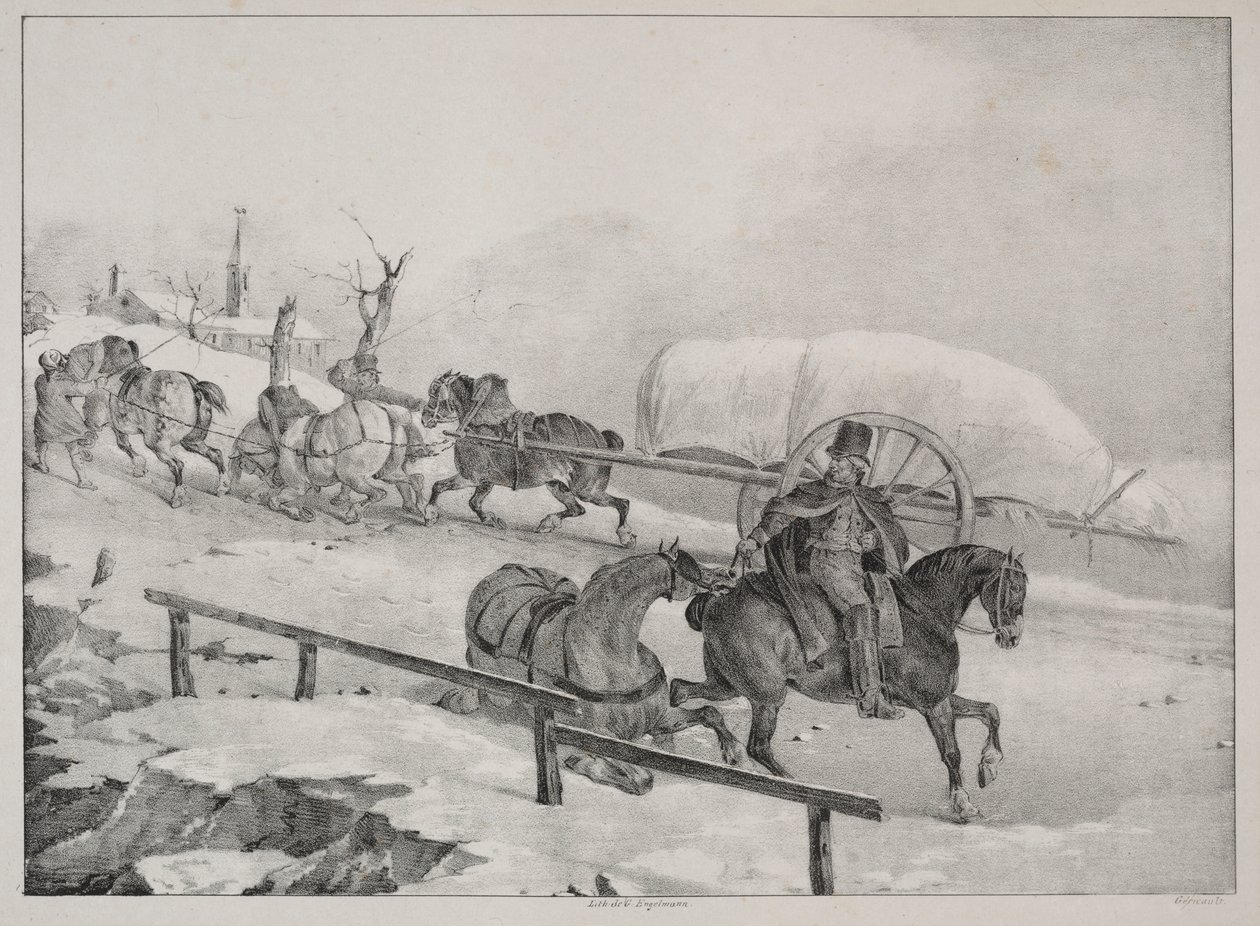 Wózek wspinający się na wzgórze autorstwa Theodore Gericault