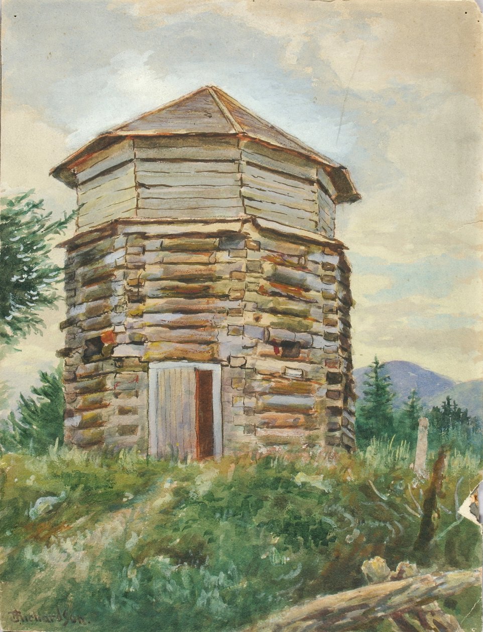 Russian Block House, Alaska, 1900 r. autorstwa Theodore J. Richardson
