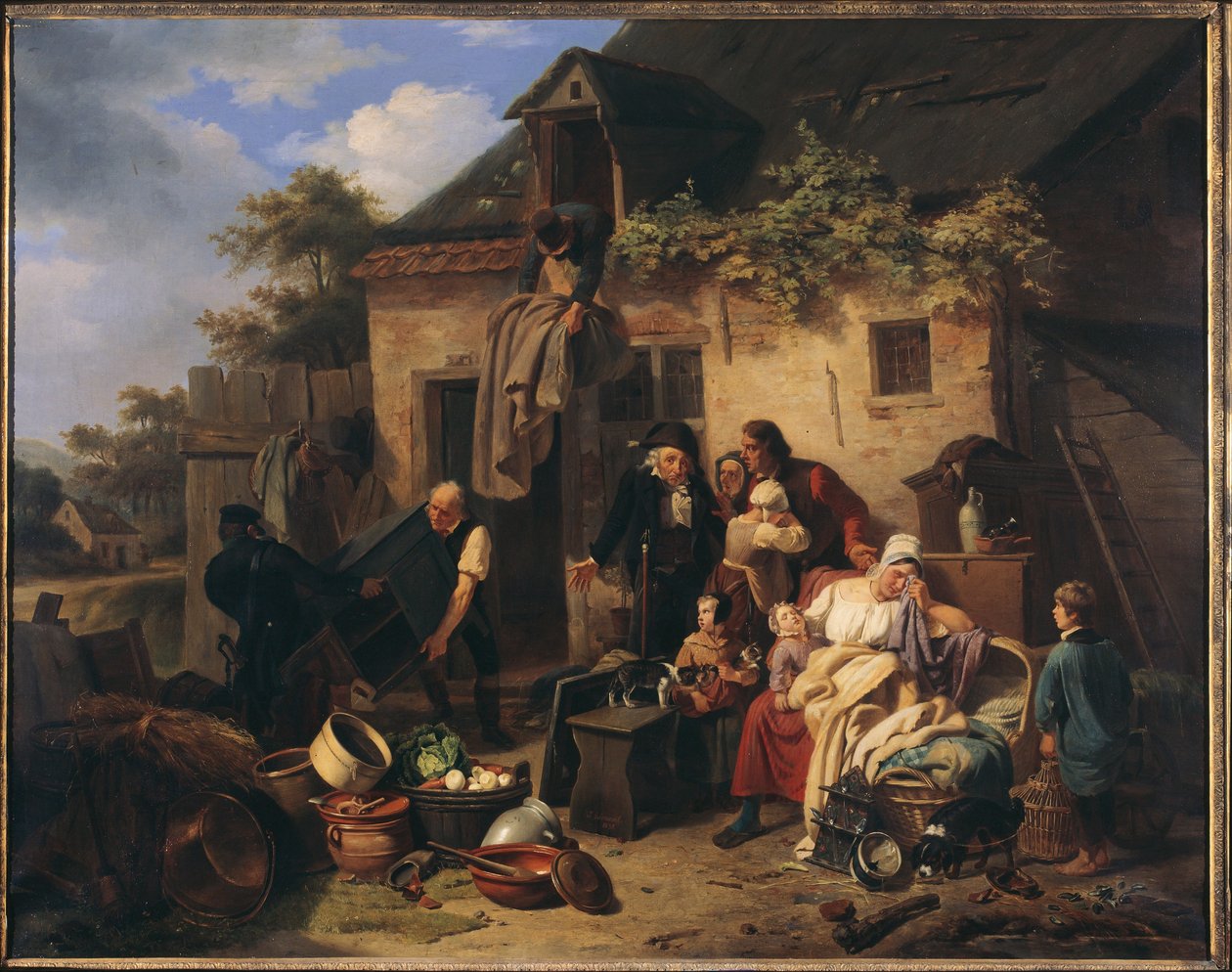 Licytacja zajętych towarów autorstwa Theodore Joseph Louis Geirnaert