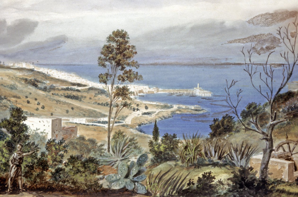 Widok Algieru, ok. 1835 (akwarela) autorstwa Theodore Leblanc