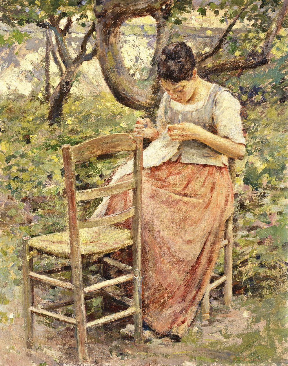 Krawcowa, ok. 1891 r. autorstwa Theodore Robinson
