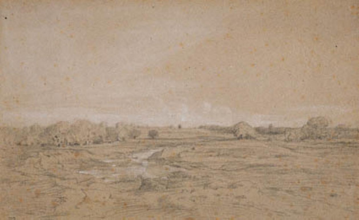 Krajobraz z wodopojem (Berri) autorstwa Theodore Rousseau