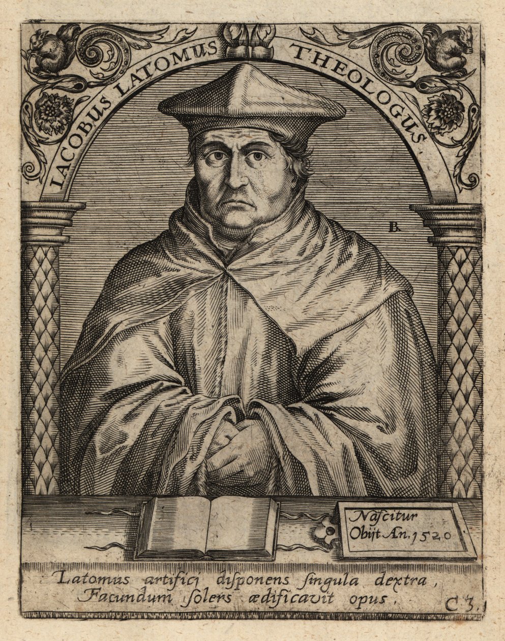 Jacques Masson, c1475-1544, teolog flamandzki. autorstwa Theodore de Bry